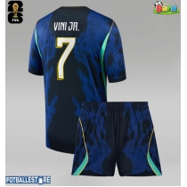 Brasil Vinicius Junior #7 Bortedraktsett Barn VM 2026 Kortermet (+ Korte bukser)